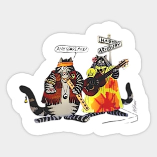 B Kliban Cat Guitar Sticker